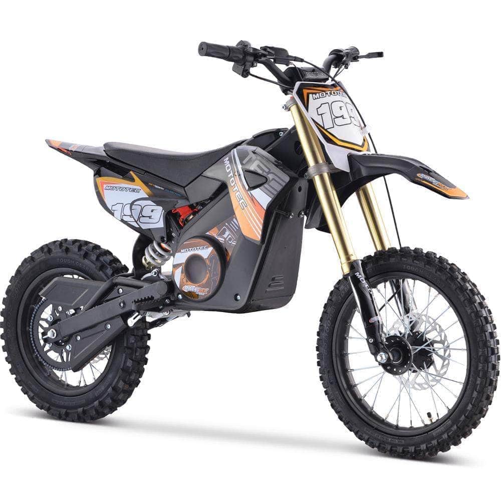 MotoTec 48V Pro Electric Dirt Bike 1600w Lithium, 13Ah, brushless, front and rear suspension
